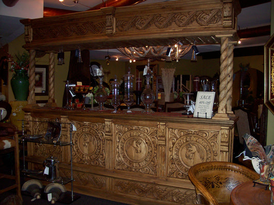 Handcrafted Pine Wood Bar