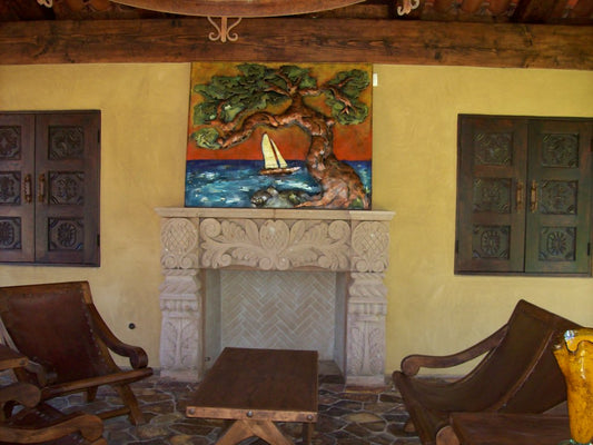 Cantera Stone Fireplace Surround