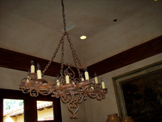 Iron Scroll Rectangle Chandelier