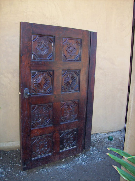 Handcarved Mesquite Wood Courtyard Door