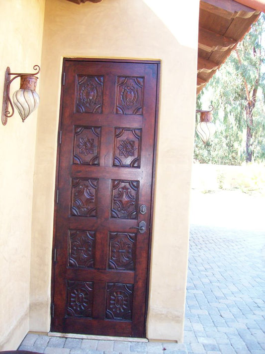 Handcarved Mesquite Wood Door