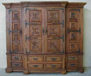 Hand Carved Mesquite Armario (3pc)