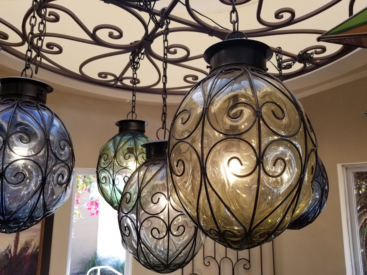 Melon Hand Blown Glass Pendant Light