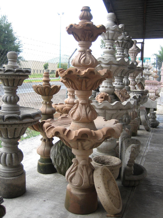 Cantera Stone Double and Triple Layer Fountains