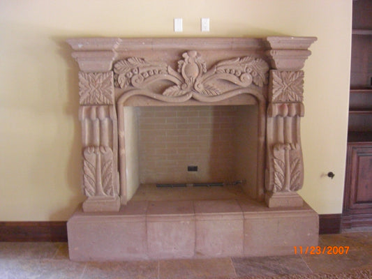 Cantera Stone Fireplace