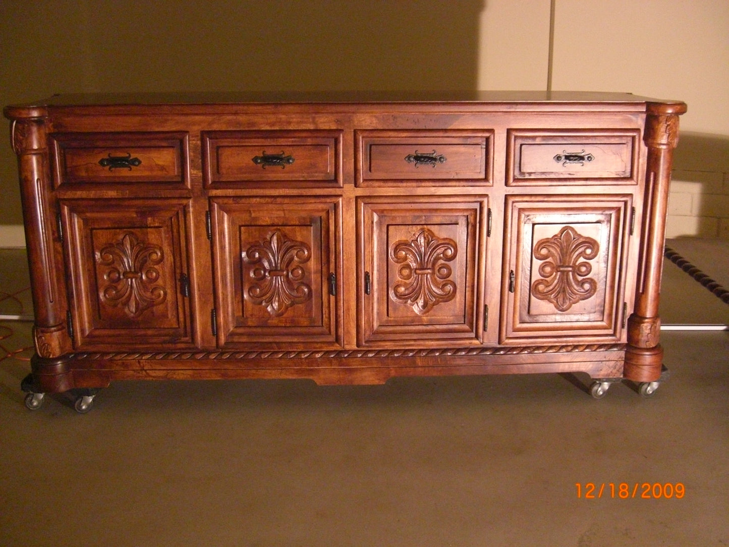 Hand-Carved Mesquite Console