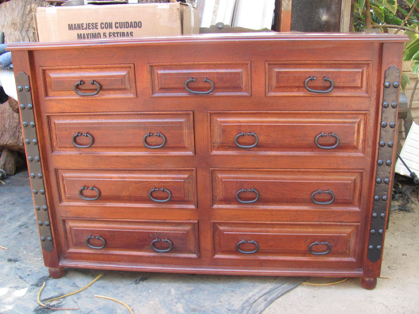 9- drawer Mesquite Wood Dresser