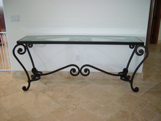 Iron Leg Glass Table