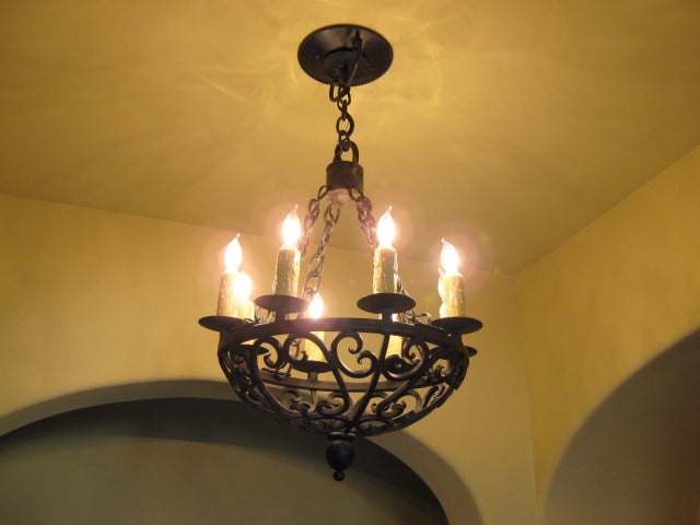 6 Light Iron Bowl Chandelier