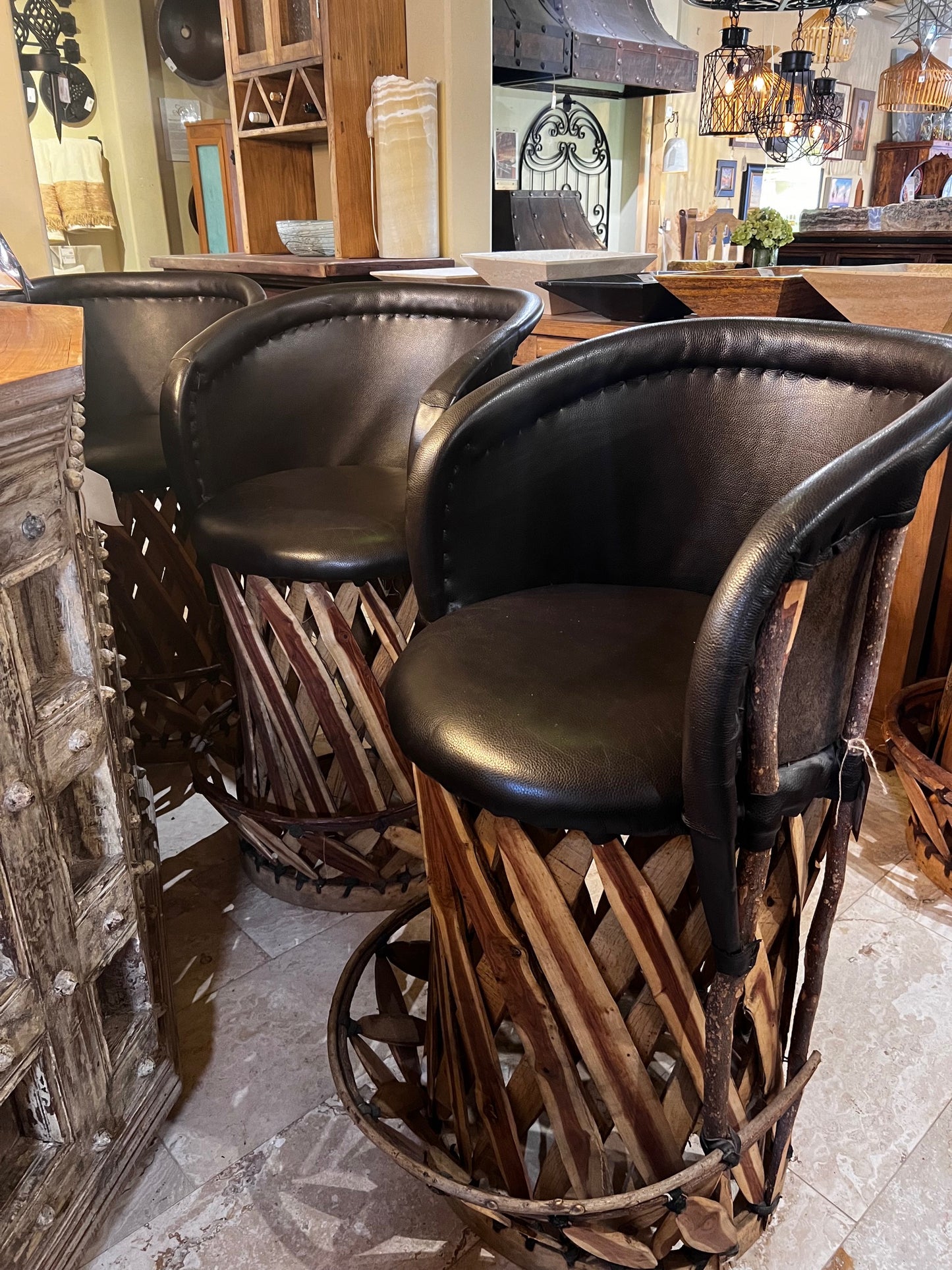 Equipale Cow Hide Barstool - Genuine Leather