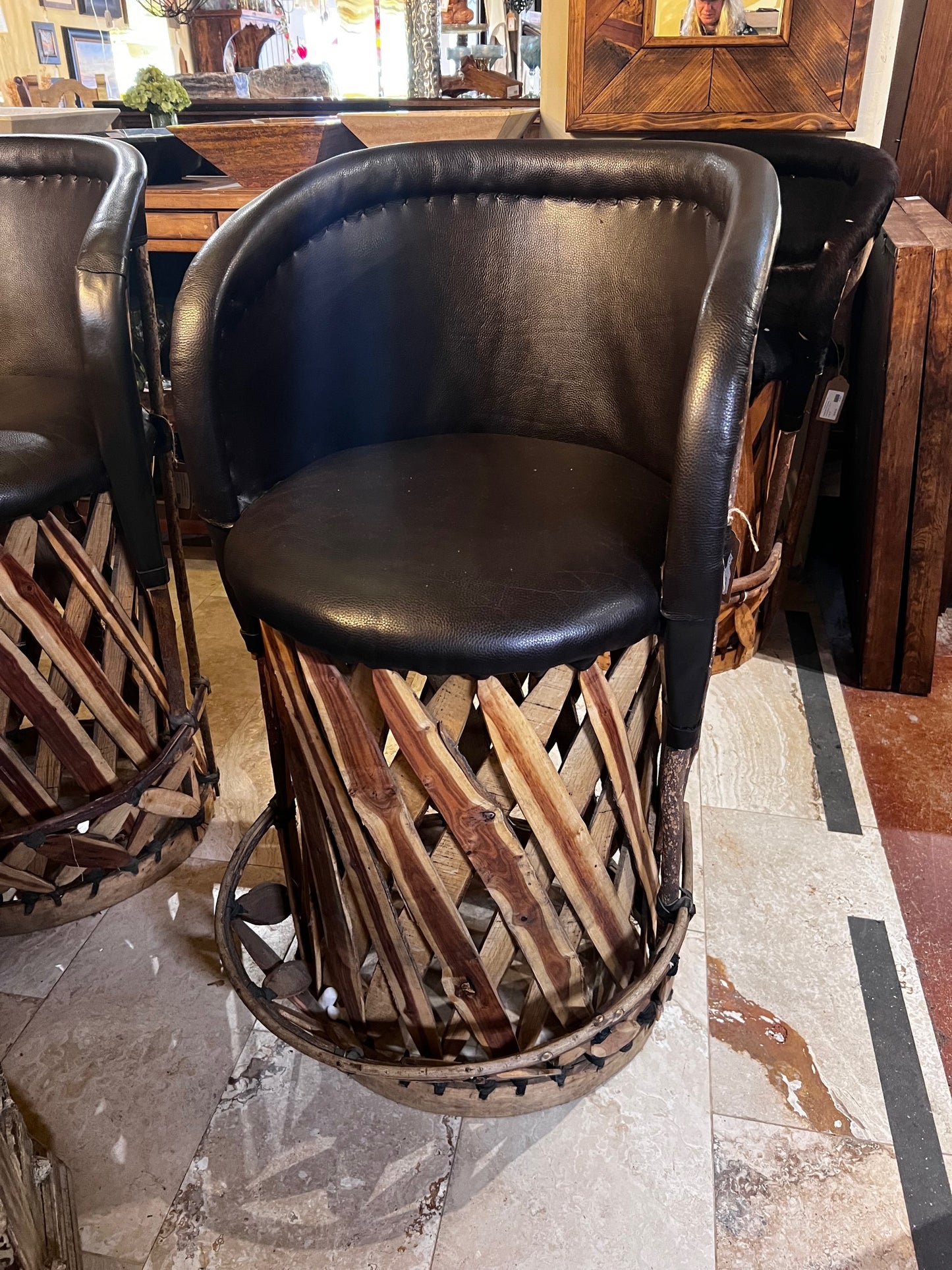 Equipale Cow Hide Barstool - Genuine Leather