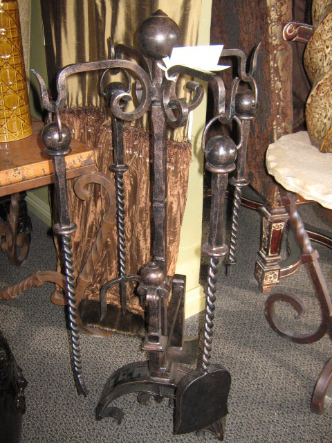 Iron Scroll Fireplace Tools
