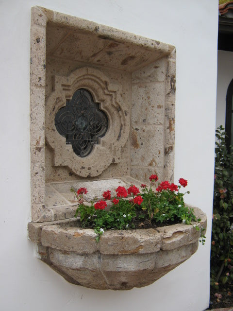 Cantera Stone Window with Planter