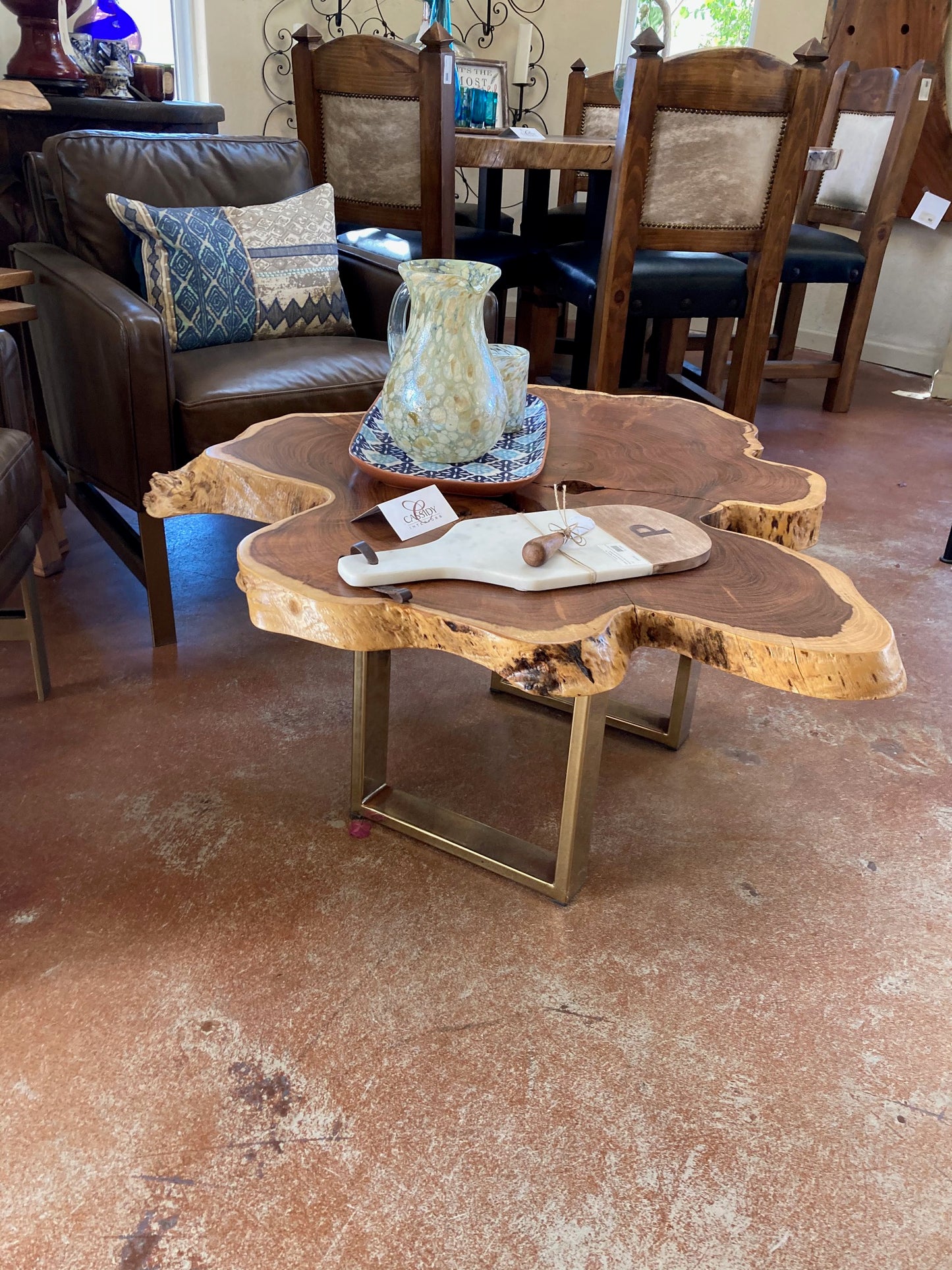 Live Edge Iron Wood Coffee Table - With Iron Legs