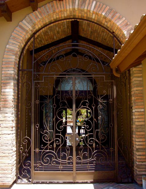 Iron Courtyard Gates With Side Lights