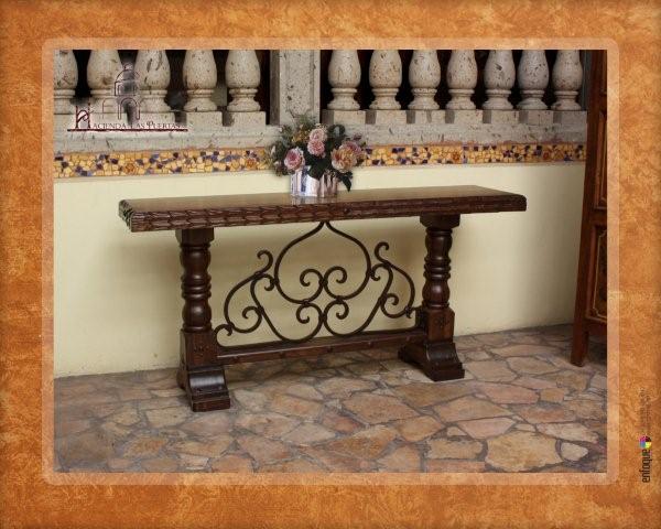 Hand Crafted Pine Wood with Decorative Powder Coated Iron.