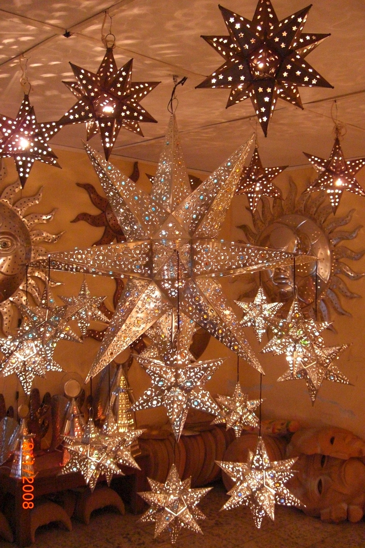 Tin Star Lights with Marbles