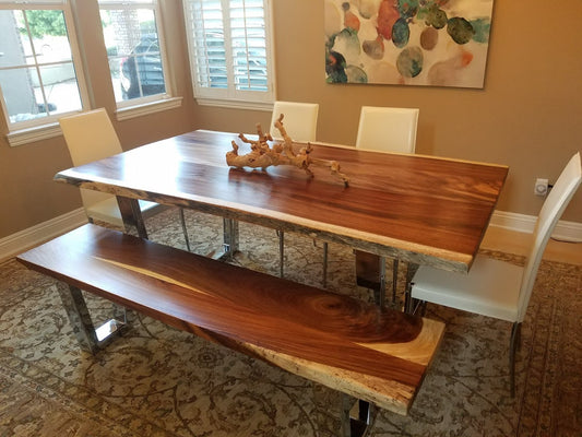 Parota Wood Table with Chrome Legs