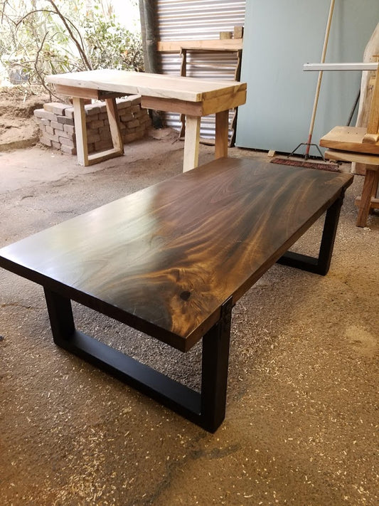 Parota Wood Coffee Table (stained dark)