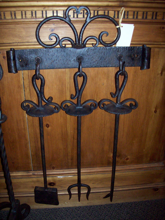 Medieval Iron Fireplace Tool Set