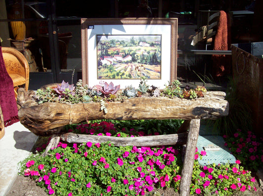 One of a Kind Wooden Trough Planter